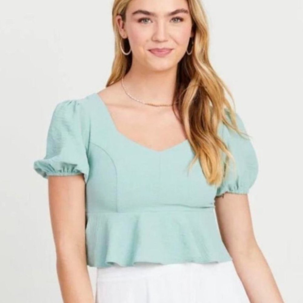 Altar'd State Peplum Lace Back Top